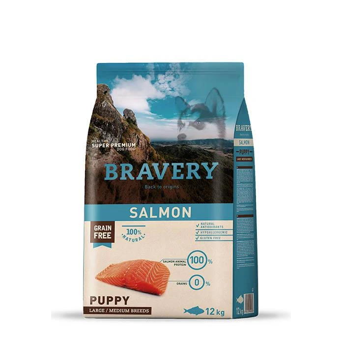 Bravery Free Puppy Medium Large Saumon 12kg 3 Bravery Free Puppy Medium Large Saumon 12kg