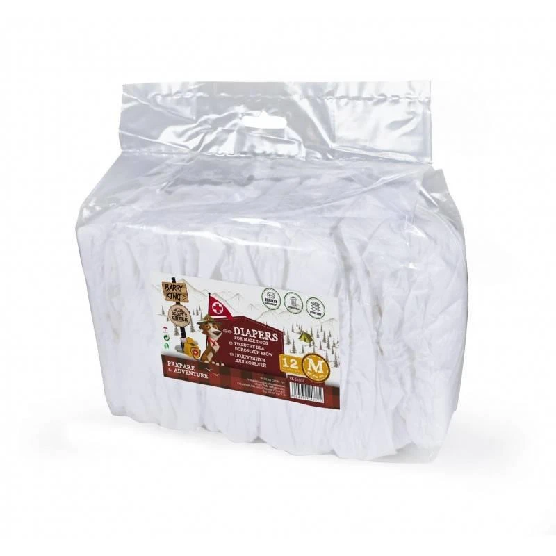 Couches BARRY KING Pour Chiens Taille M 46-60cm 12pcs/pack. 3 Couches BARRY KING Pour Chiens Taille M 46-60cm 12pcs/pack.