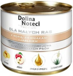 Dolina Noteci Premium Pour Chiens De Petite Race à L'oie, Aux Pommes De Terre Et à La Pomme 185g X12