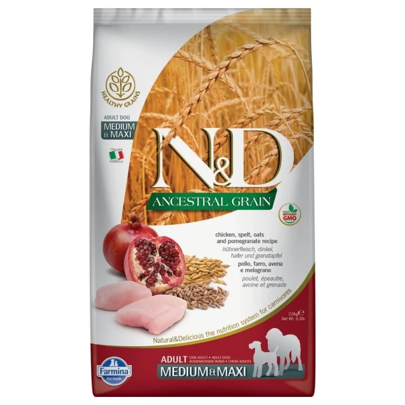 Farmina N&D Ancestral Grain Canine Adult Medium&Maxi Poulet&Grenade 12kg 3 Farmina N&D Ancestral Grain Canine Adult Medium&Maxi Poulet&Grenade 12kg