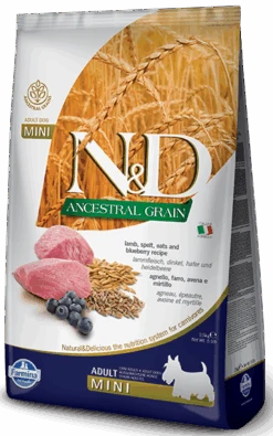 Farmina N&D Ancestral Grain Canine Adult Mini Lamb&Blueberry 7kg