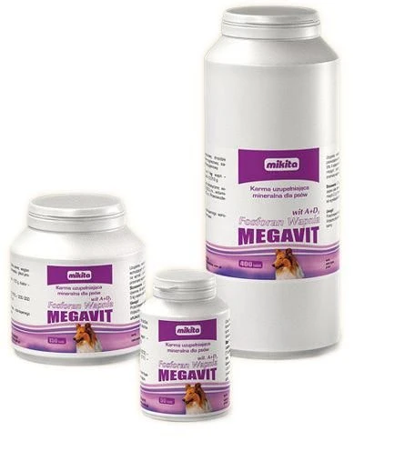 MIKITA MEGAVIT Calcium Phosphate + Vitamine A+D3 - Supplément De Vitamines Et Minéraux Pour Chiens 400 Comprimés 3 MIKITA MEGAVIT Calcium Phosphate + Vitamine A+D3 - Supplément De Vitamines Et Minéraux Pour Chiens 400 Comprimés