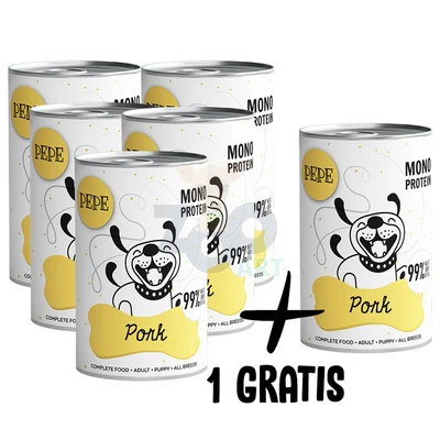 PEPE MONO PROTEIN Porc 5x400g+1 GRATIS !!! 3 PEPE MONO PROTEIN Porc 5x400g+1 GRATIS !!!