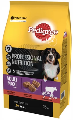Pedigree Nourriture Sèche Pour Chiens Grands Et Géants Avec Bœuf Et Riz 15kg + Surprise Gratuite Pour Chien